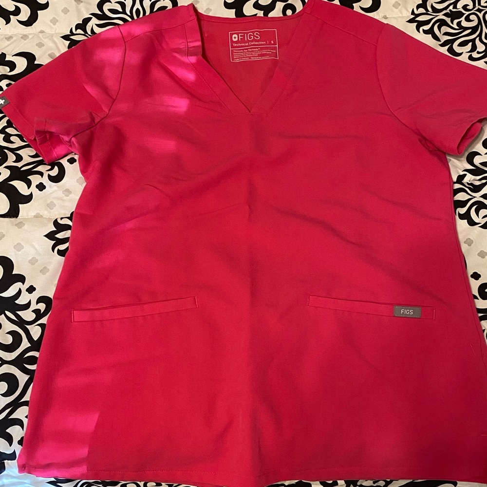 Small Figs Hot Pink Casma Scrub Top